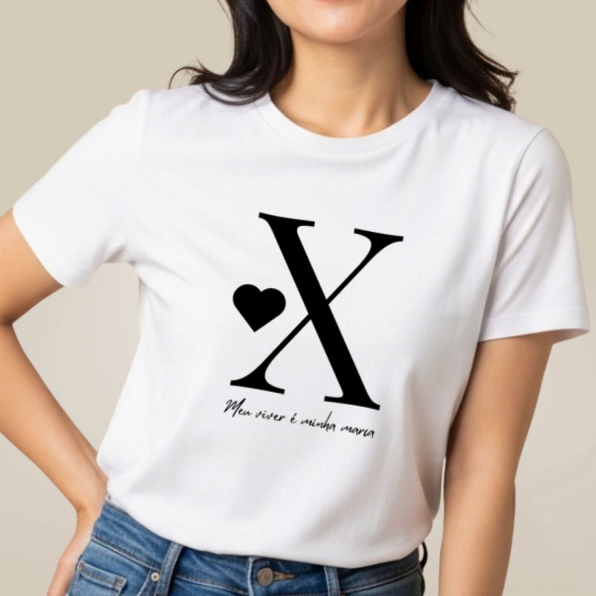 Camiseta Letra X - Meu Viver é Minha Marca