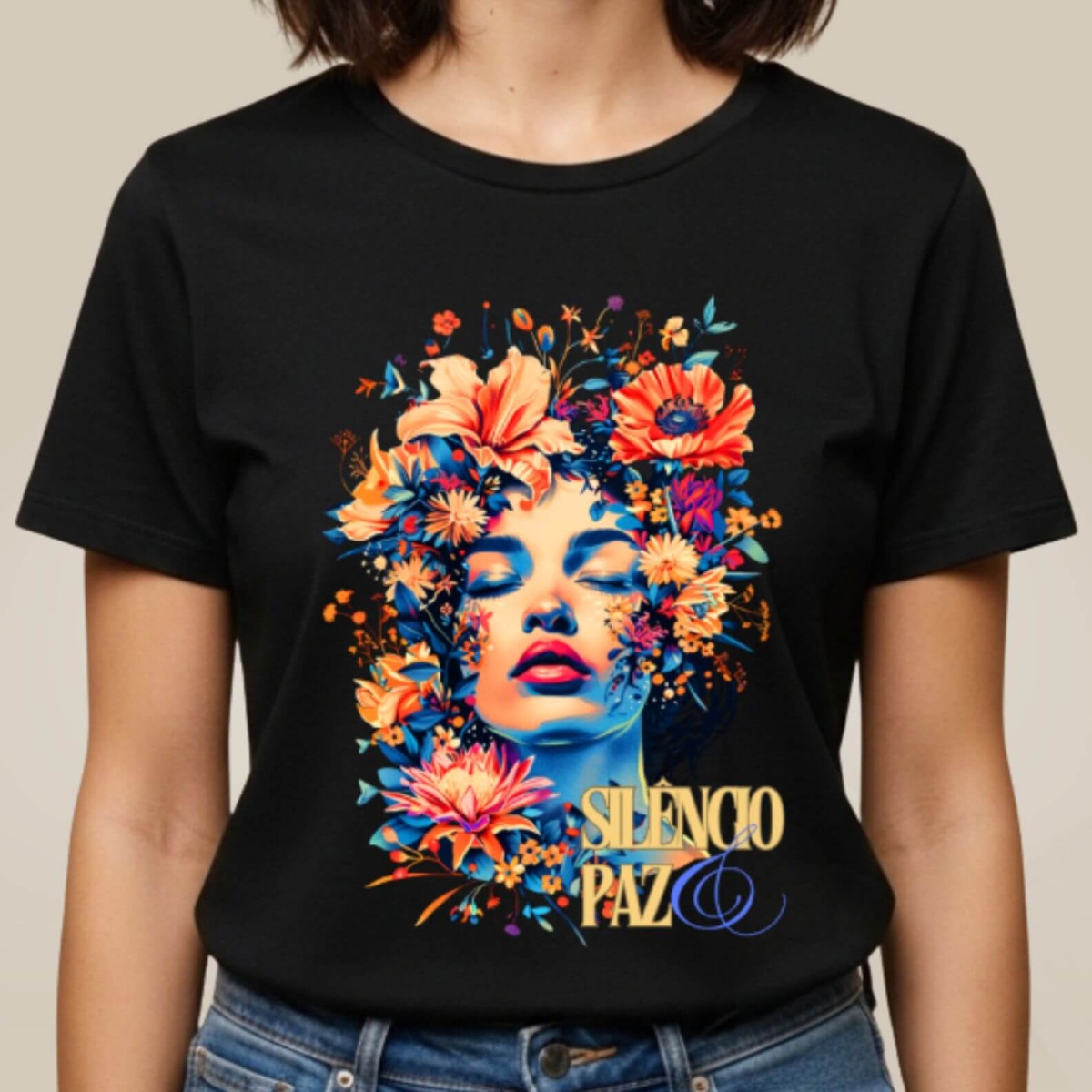 Nome do produto: Camiseta Silêncio e Paz