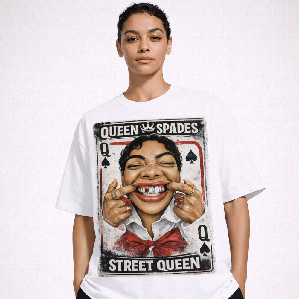 Nome do produto: Camiseta Streetwear Queen of Spades | Oxvibe