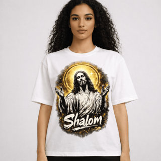 Camiseta Streetwear Shalom – Arte Espiritual Urbana | OxVibe