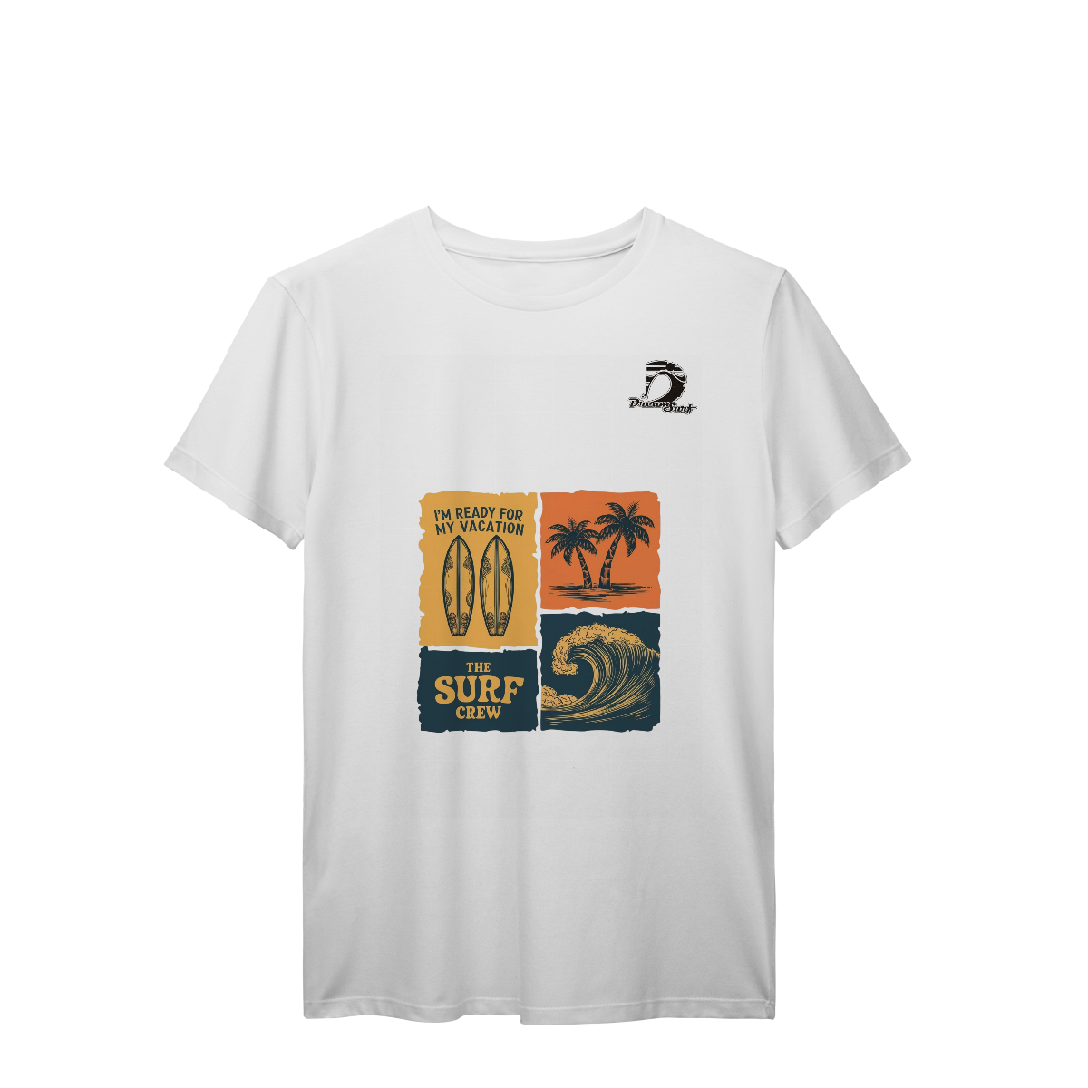 Camiseta manga curta masculino Dream Surf frente e costas
