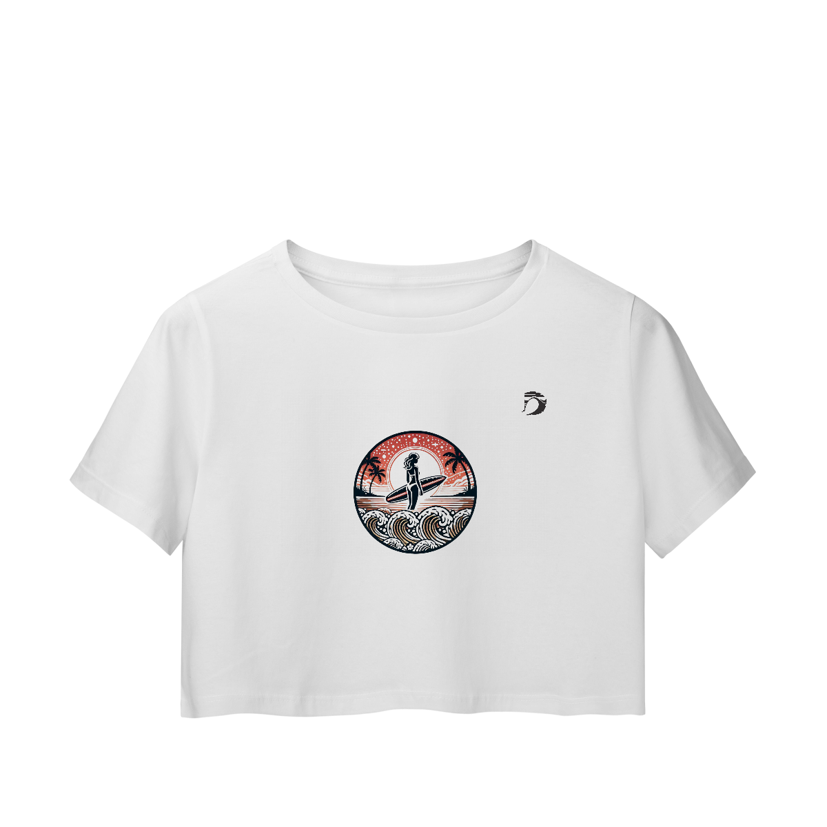 Camisa cropped manga curta Dream Surf