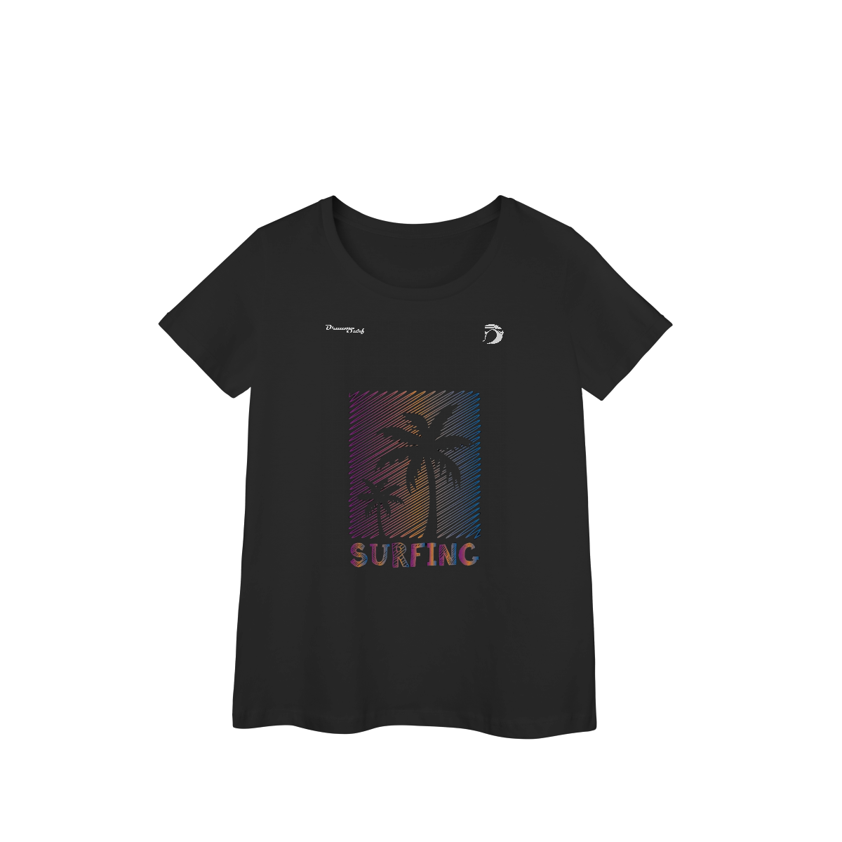 Camiseta baby long manga curta feminino Dream Surf