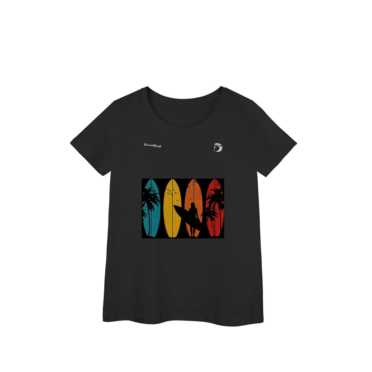 Camiseta baby long manga curta feminino Dream Surf