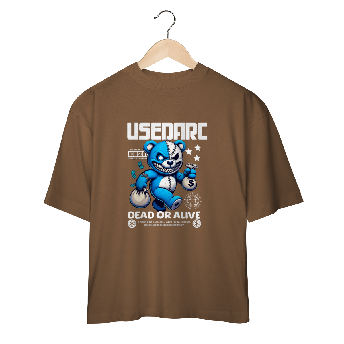 Camiseta UseDarc – Urso Esperto com Saco de Dinheiro Streetwear