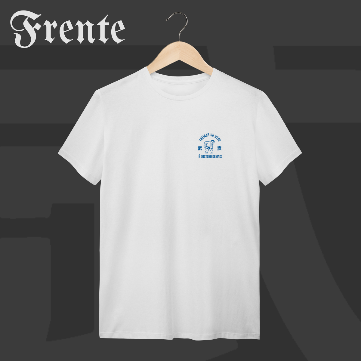 Camiseta T-shirt - Treinar jiujitsu é gostoso demais | Arte no peito