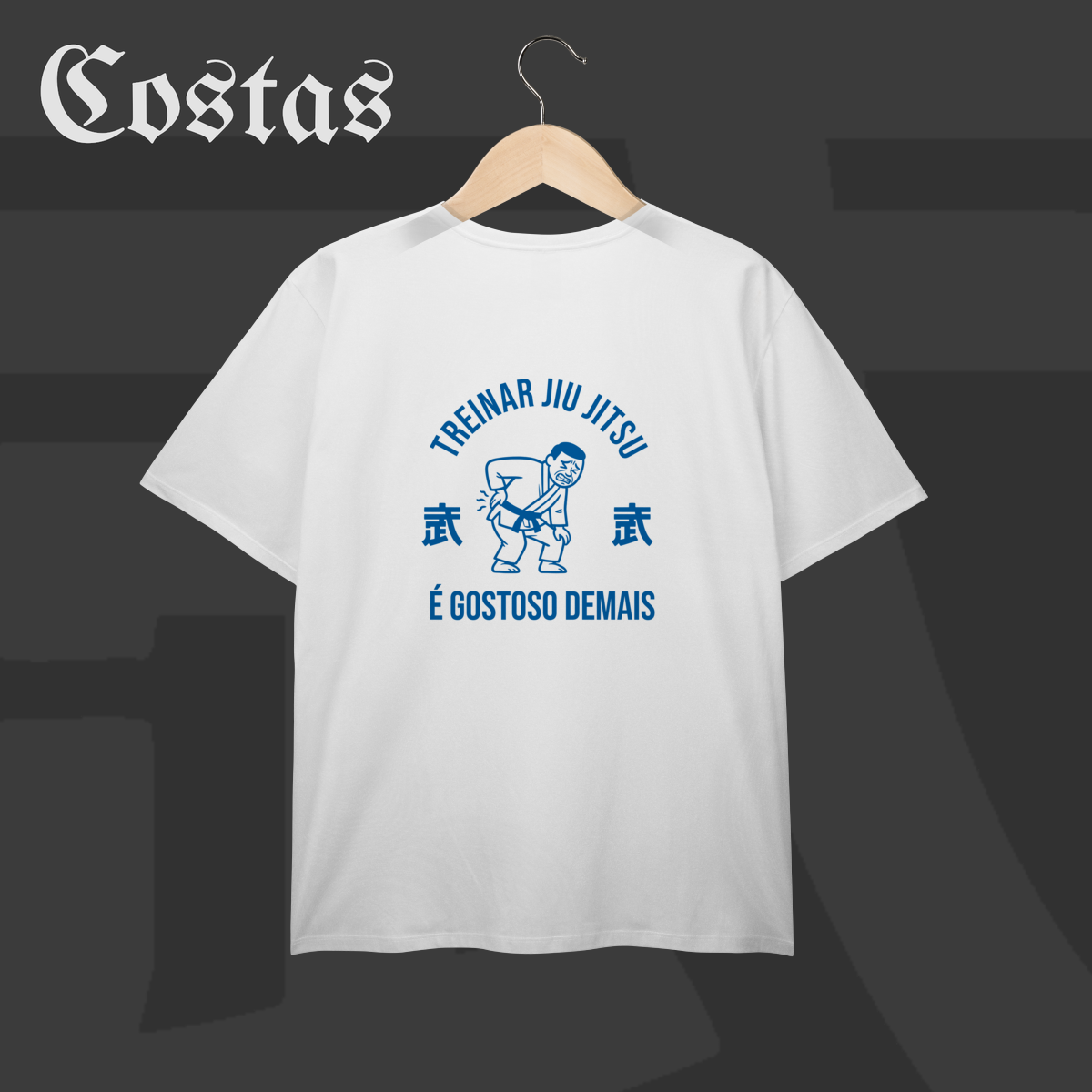 Camiseta Plua Size - Treinar jiujitsu é gostoso demais | Arte nas costas