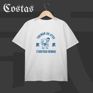 Camiseta Plua Size - Treinar jiujitsu é gostoso demais | Arte nas costas