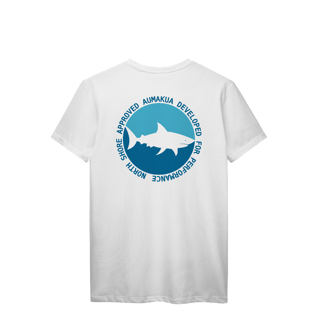 Camiseta Manga Curta Branca Tubarão