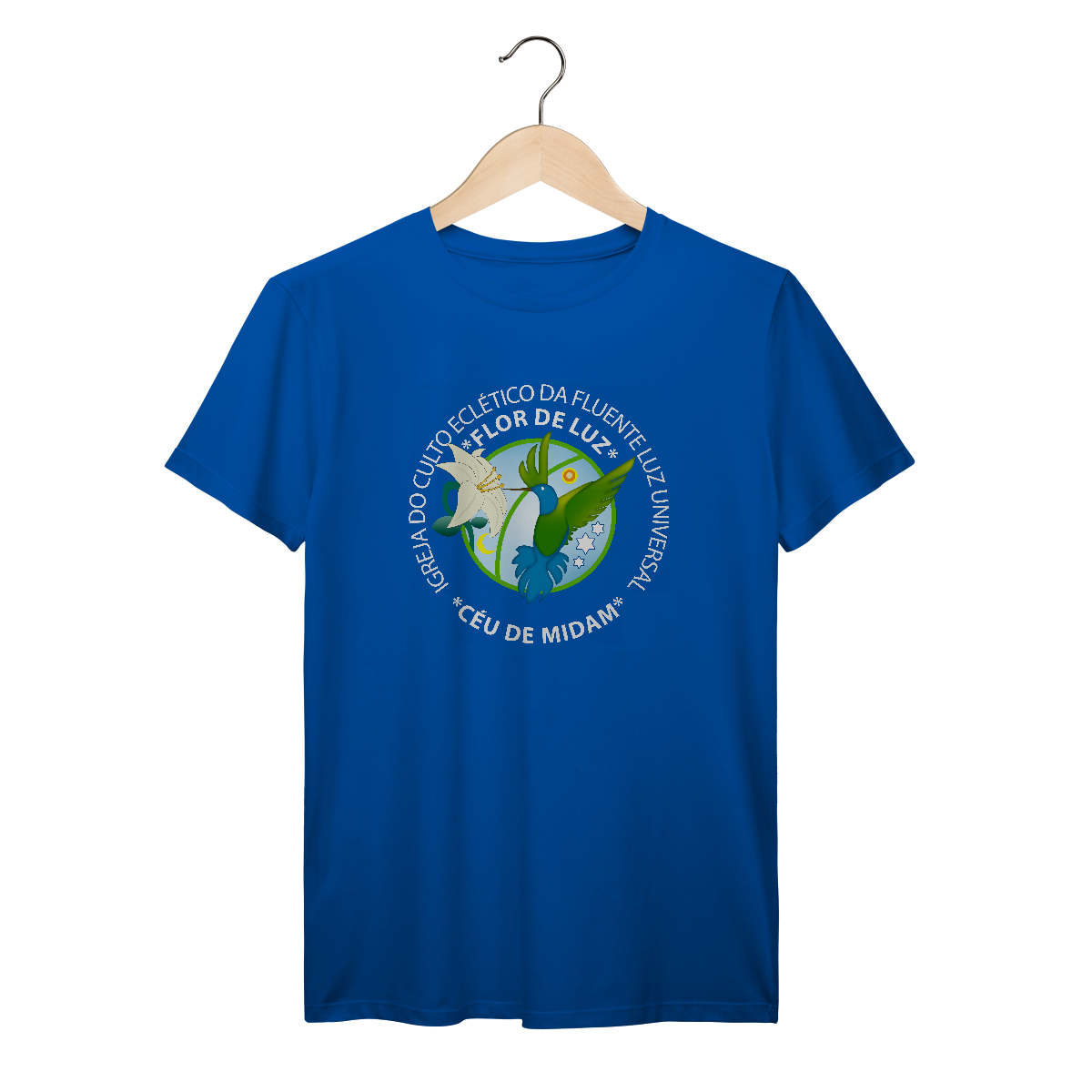 Nome do produto: Camiseta Prime Flor de Luz Azul