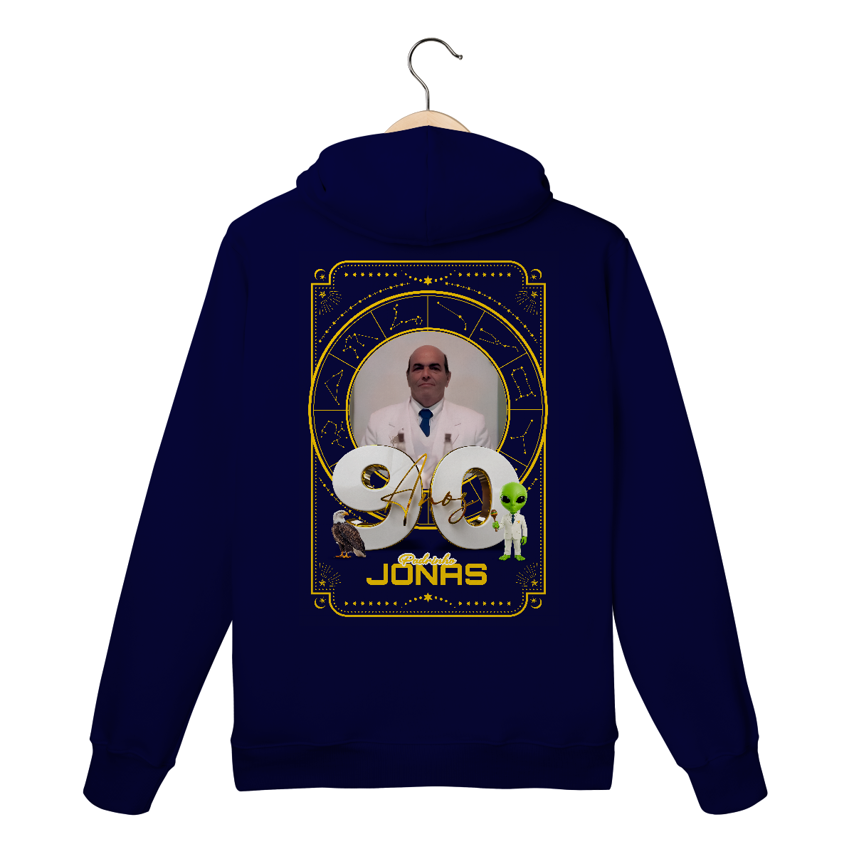 Nome do produto: Moletom Prime Canguru Azul marinho Padrinho Jonas