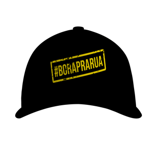 Boné em sarja #boraprarua com aba curva e ajuste com fivela de metal na parte traseira