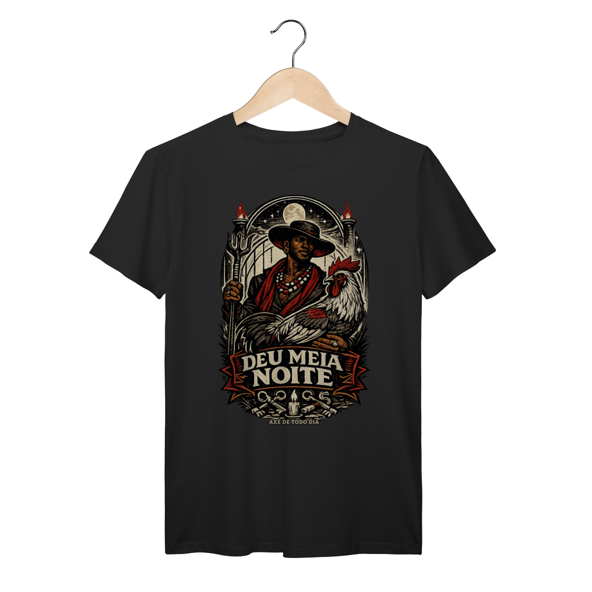 Nome do produto: Camiseta Exú - Deu Meia Noite