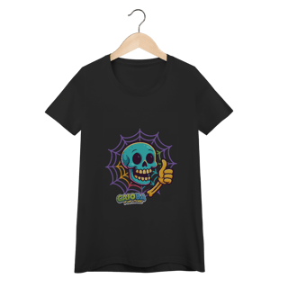 Camiseta Feminina Caveira Colorida Divertida