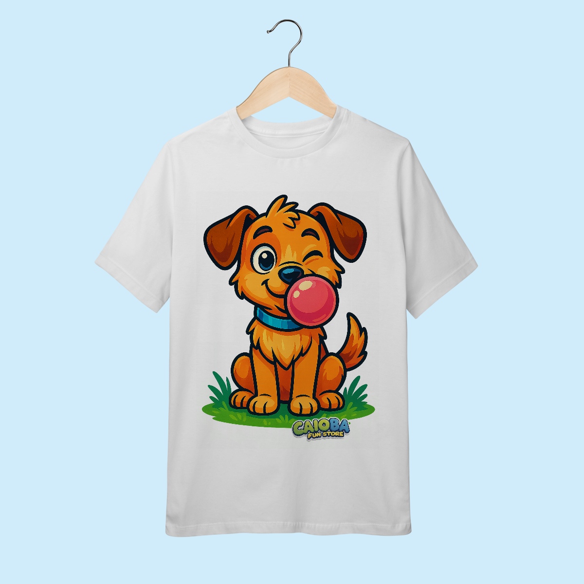 Camiseta Juvenil (10 a 14 anos) Cachorro – 100% Algodão | Coleção Reino Animal do Caioba