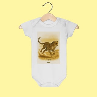 Body Infantil Guepardo – 100% Algodão | Coleção Fauna