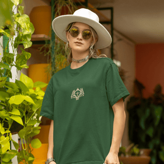 Camiseta Oversized Lisa+Marca Bege/Frente e Costa
