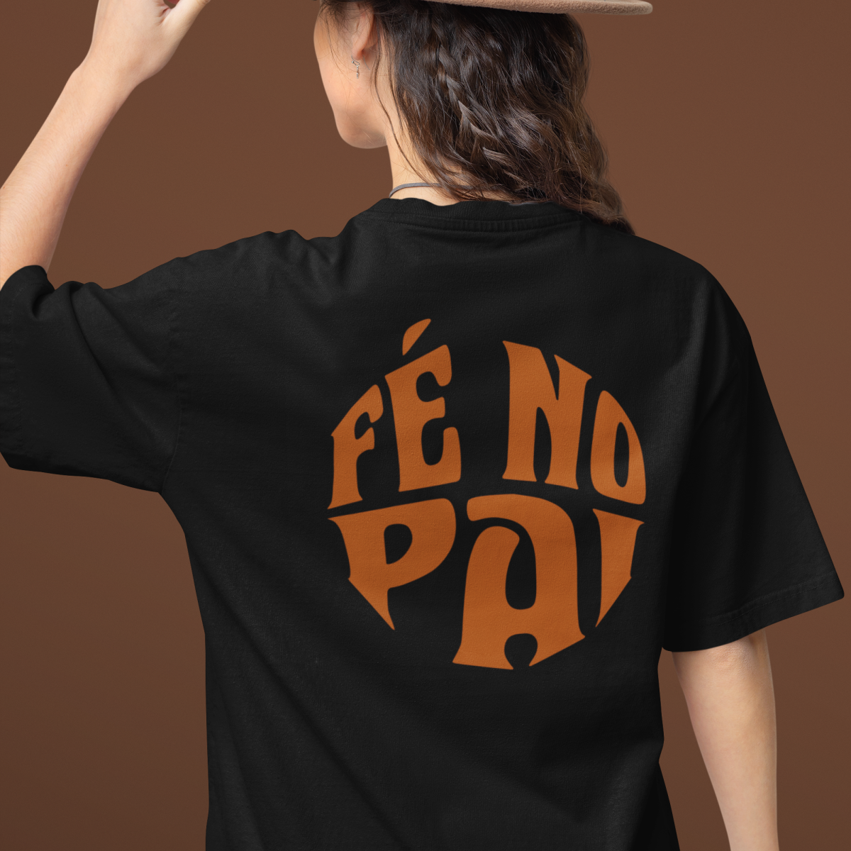 Camiseta Oversized Lisa+Marca Bege/Frente e Costa