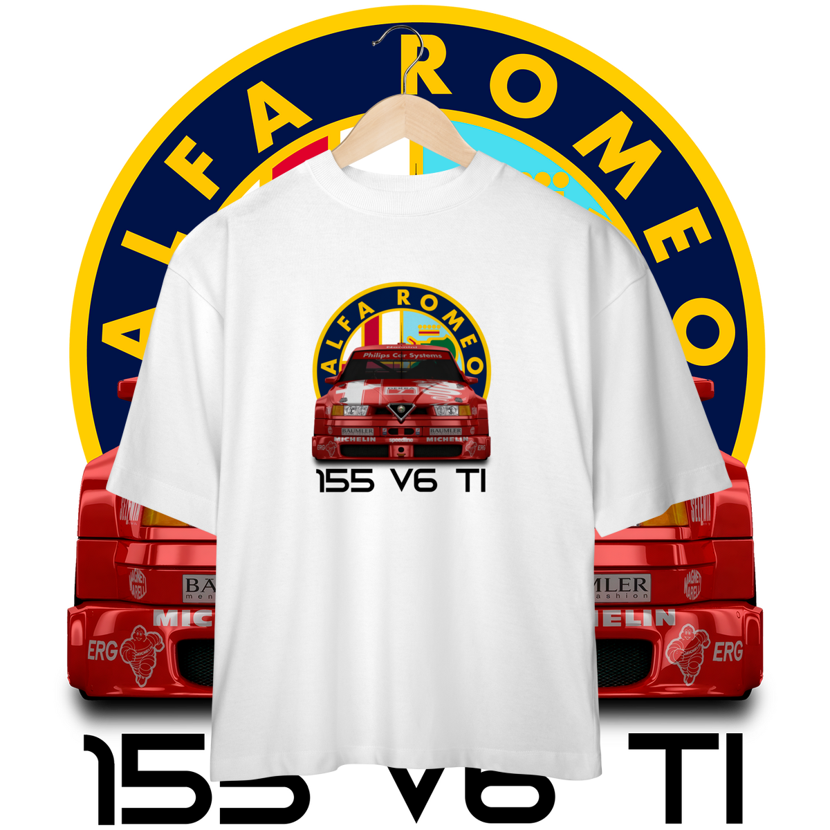 Camiseta Oversized - Alfa Romeo 155 V6 TI DTM - STT022