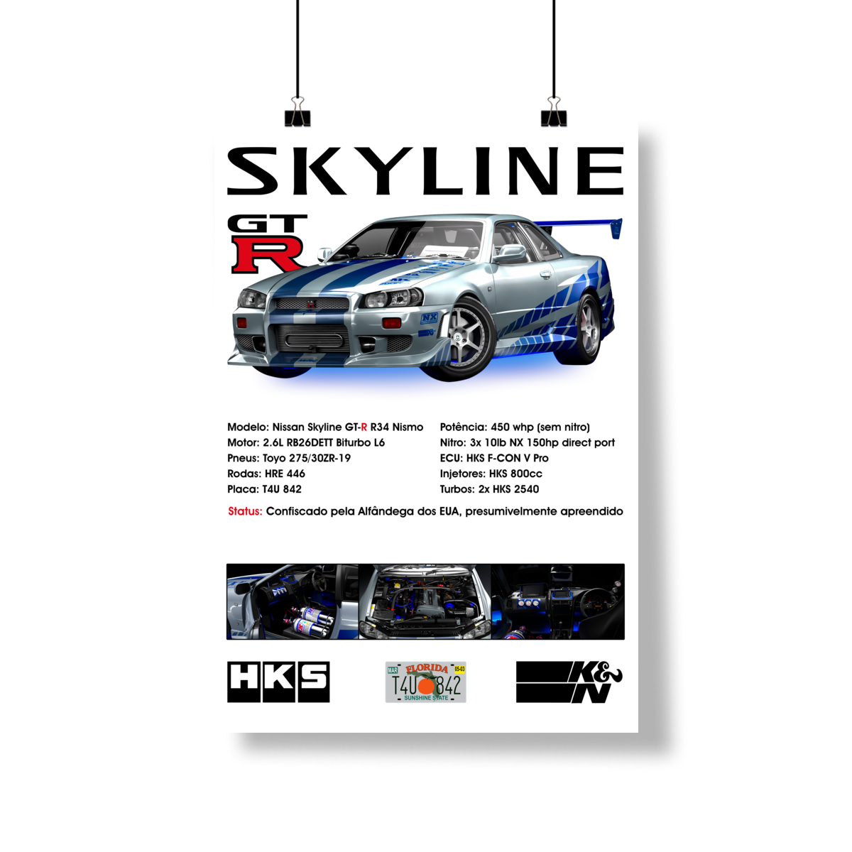 Poster Retrato - West Coast Brian Skyline - STT024