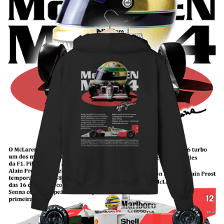 Moletom com Zíper Prime  - MP4/4 Ayrton Senna - STT012