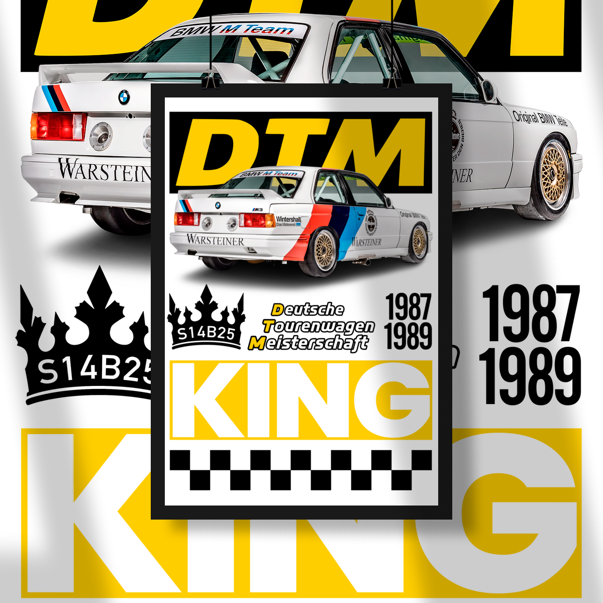 Poster Retrato - BMW M3 E30 DTM - STT025