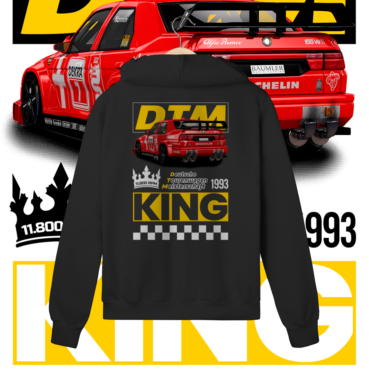 Moletom com Zíper Prime - Alfa Romeo 155 V6 TI DTM - STT022