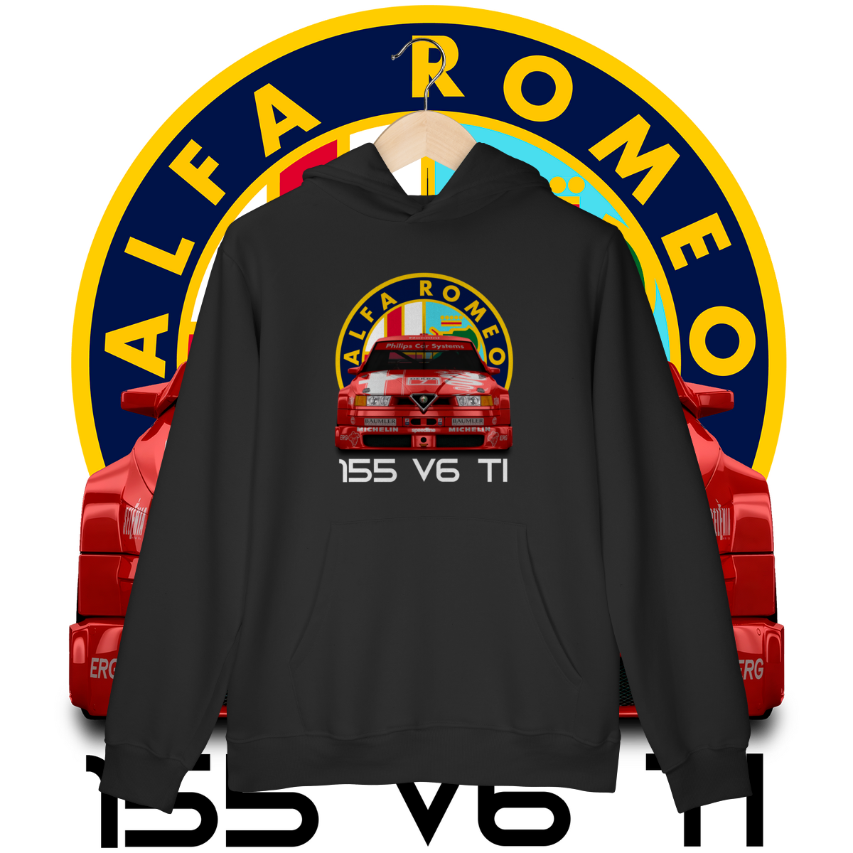 Moletom Canguru Prime - Alfa Romeo 155 V6 TI DTM - STT022