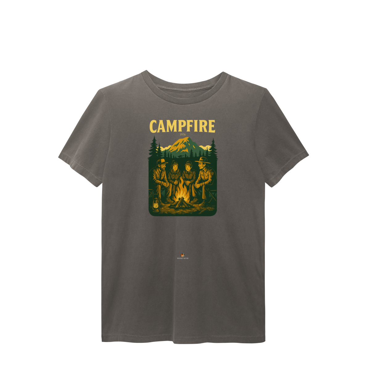 Camiseta Estonada Unissex Campfire | Acampamento Vintage