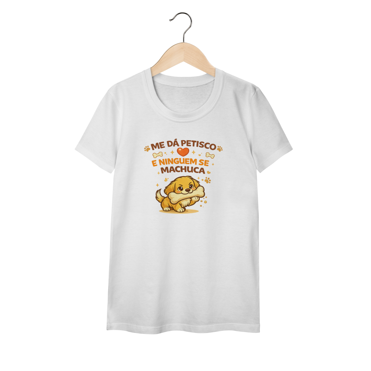 Nome do produto: Camiseta Pet - Me da um petisco e ninguém se machuca