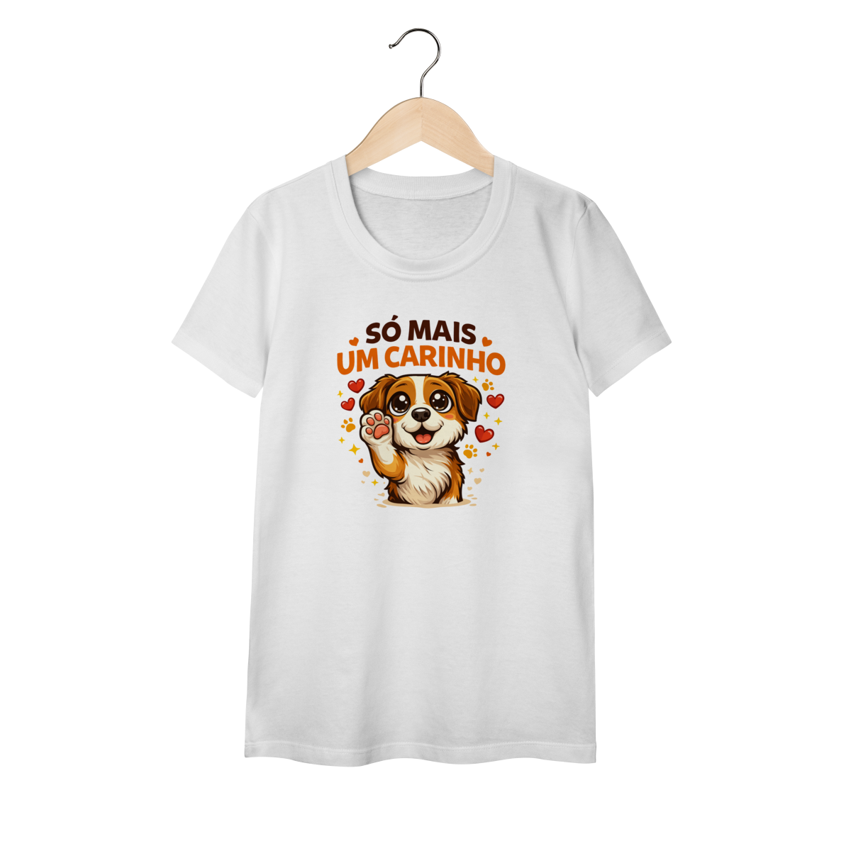 Nome do produto: Camiseta Pet - Só mais um carinho