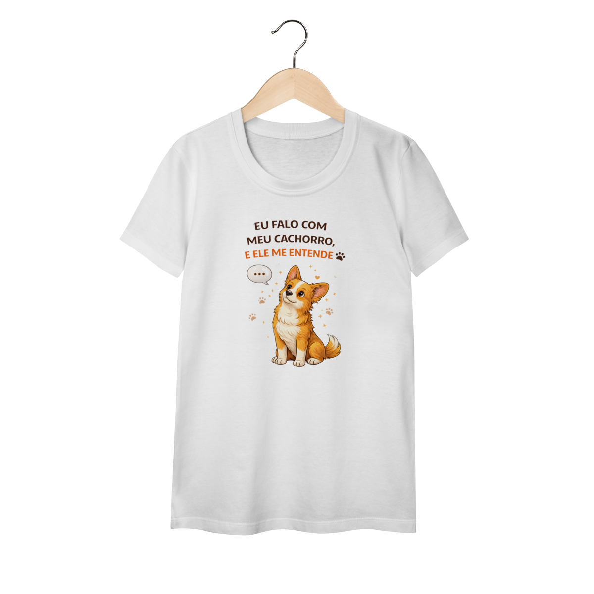 Nome do produto: Camiseta Pet - Eu falo com meu cachorro e ele me entende