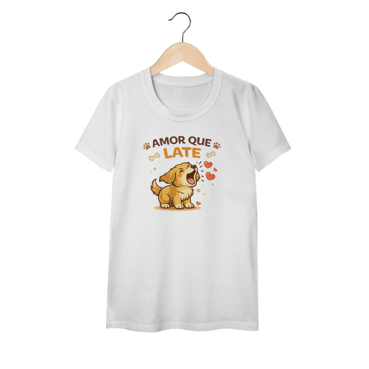 Nome do produto: Camiseta Pet - Amor que Late