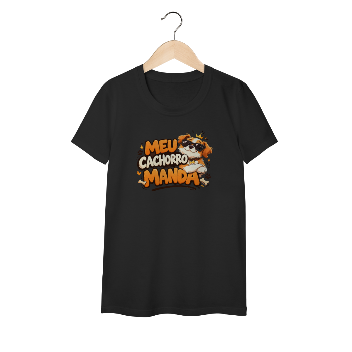 Nome do produto: Camiseta pet - Meu cachorro manda