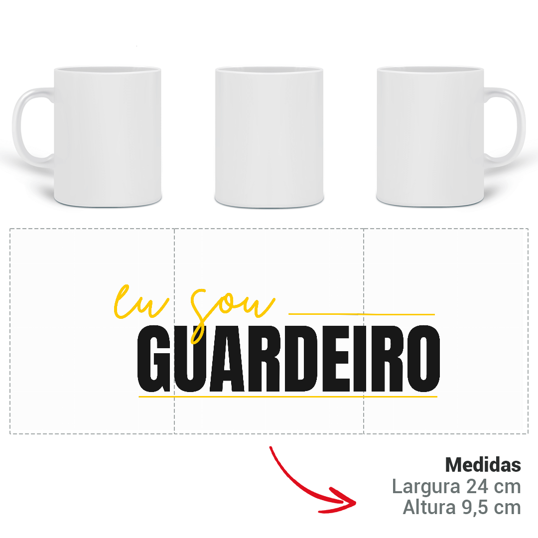 Nome do produto: Caneca de Porcelana Eu Sou Guardeiro