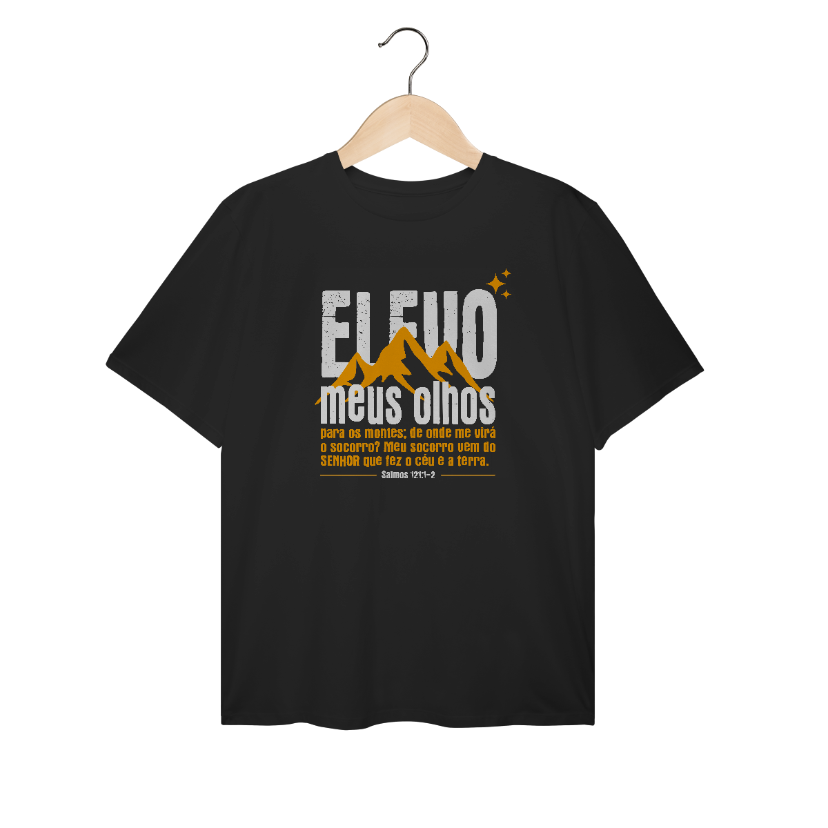 Nome do produto: Camiseta Plus Size Elevo Meus Olhos