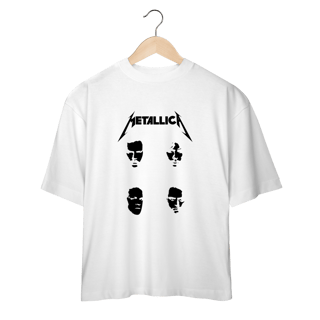 Camiseta Oversized - Metallica faces