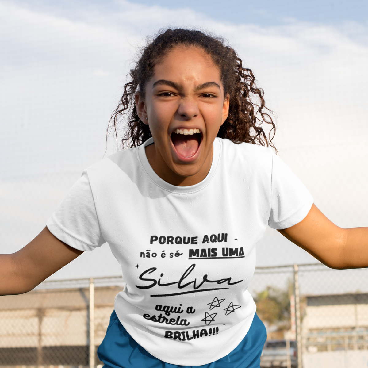 Camiseta Feminina Silva Infanto-juvenil – Sua Estrela Brilha Aqui (Malha Quality)