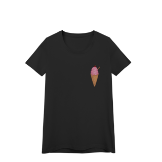 Camiseta Baby Long Premium - Sorvete de Morango