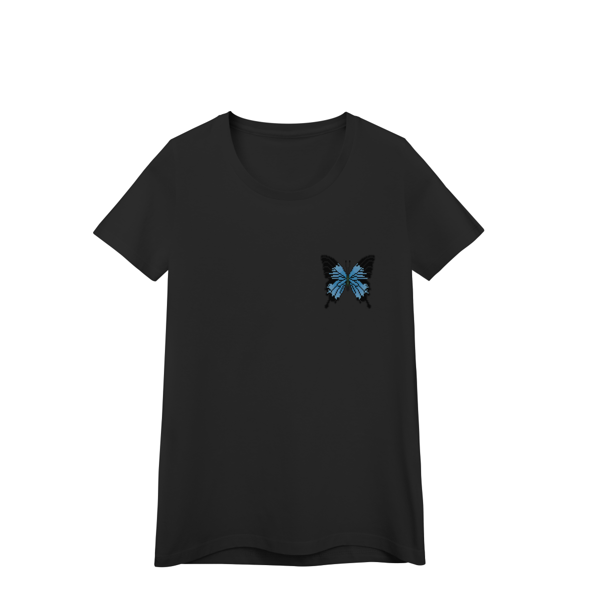 Camiseta Baby Long Premium Frente e Costas - Borboleta e Noite Estrelada