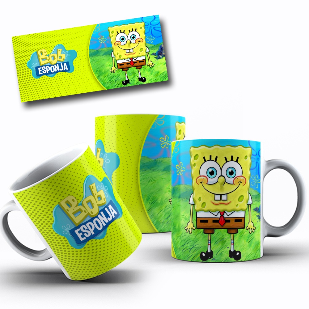 Caneca Bob esponja calça quadrada