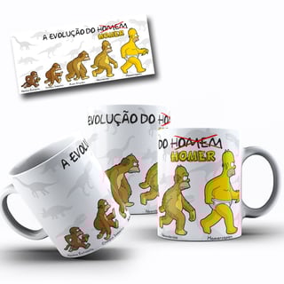 Caneca Simpsons  Homer evolução