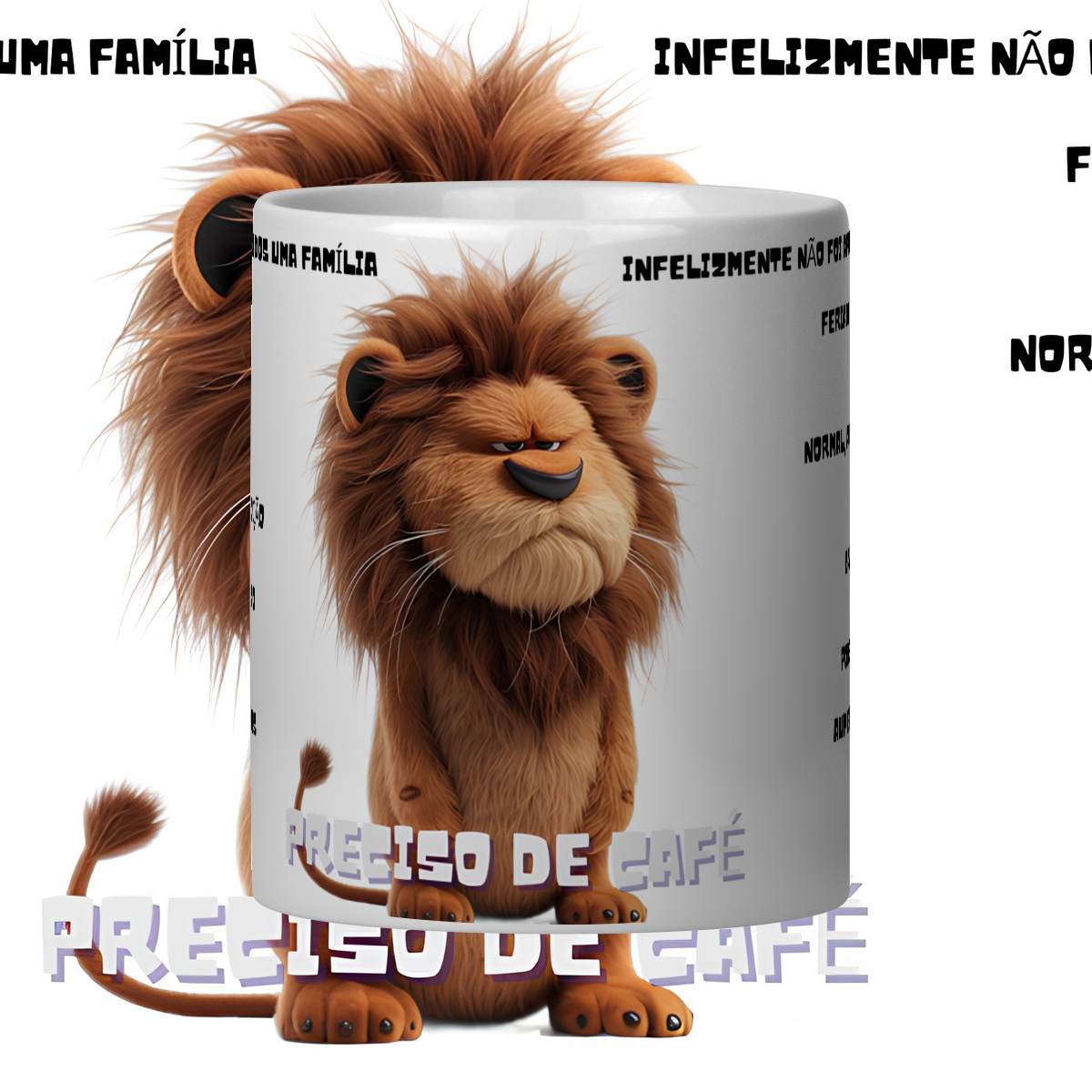 Caneca leão da depressão no trabalho