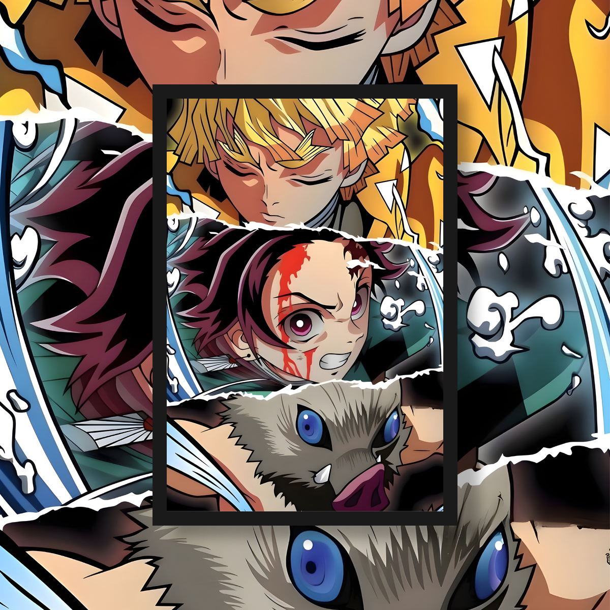 Poster retrato Demon Slayer Trio