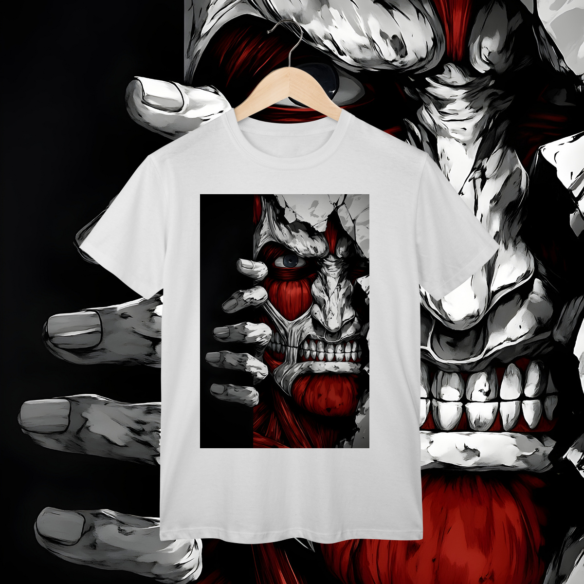 Camisa T-Shit classic Attack on Titan Rosto 