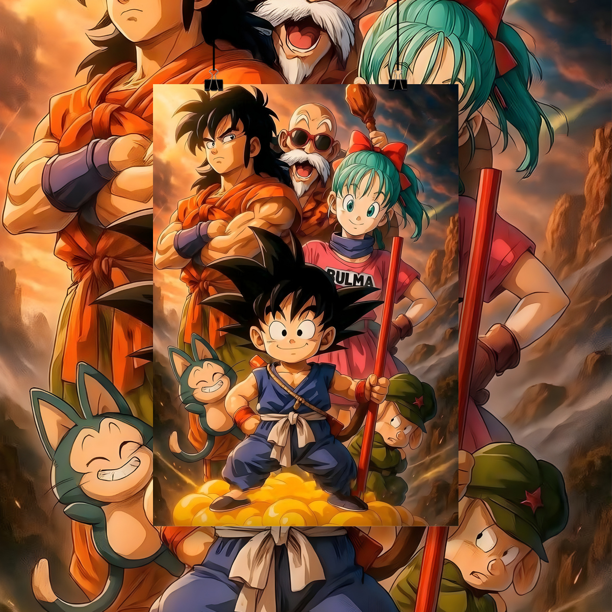 Poster Retrato Familia Dragon  Ball z