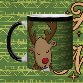 Caneca  Mágica Natal Rena.