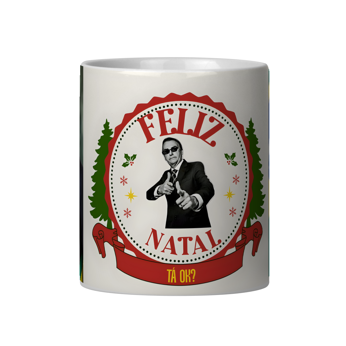 Caneca Feliz Natal Bolsonaro.