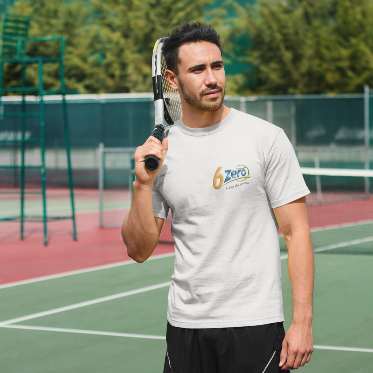 Camiseta Tênis Masculina 6zero | Estampa Frente e Costas | T-Shirt Quality Algodão Premium