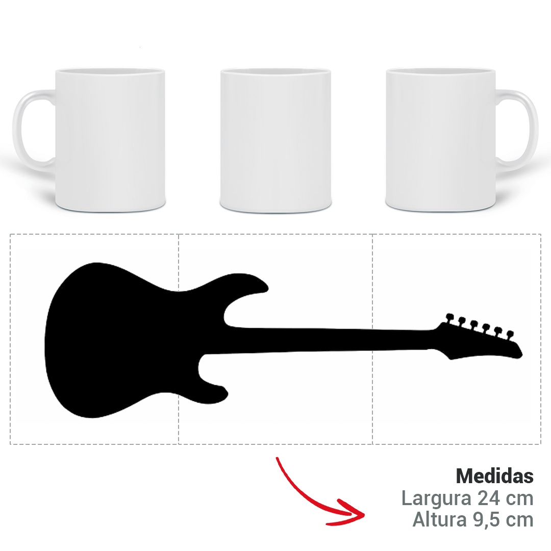 Nome do produto: Caneca Guitarra Preta